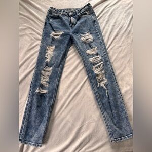 American Eagle distressed mom jeans